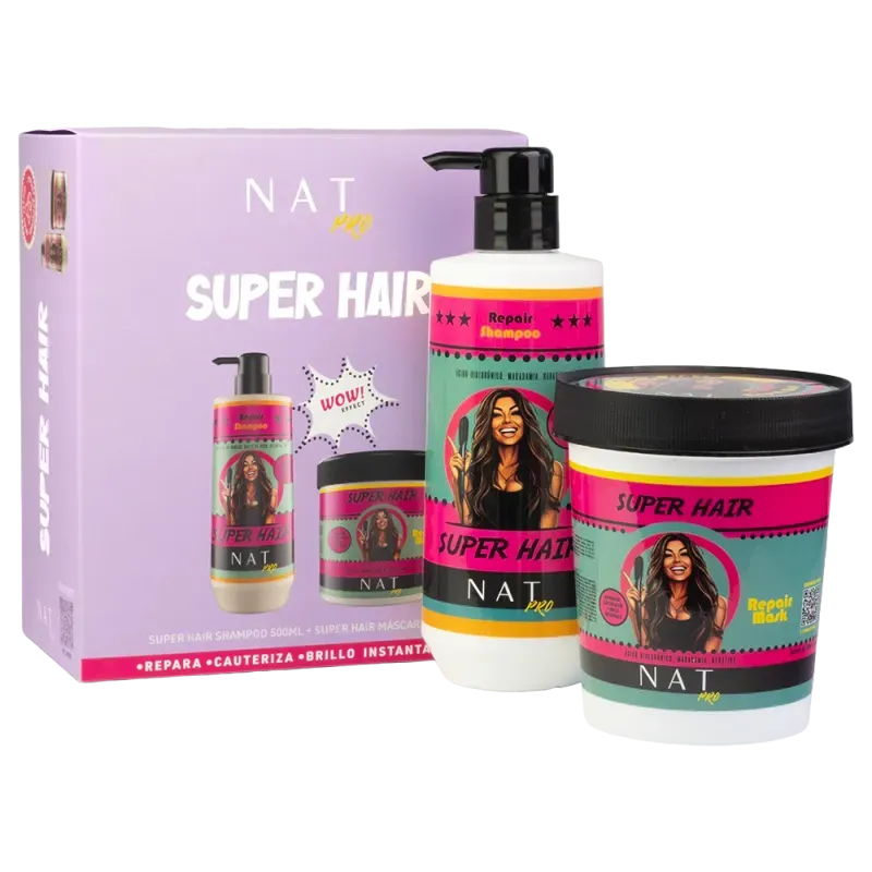 Combo Super Hair - Shampoo + Máscara capilar de Reparación