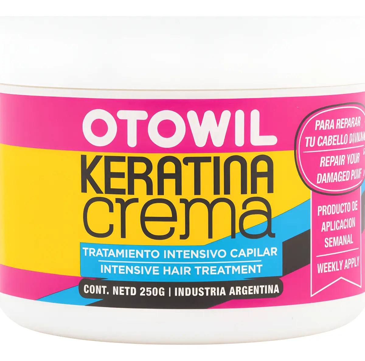 Otowil Keratina Crema Máscara Antifrizz Brillo Pote X250g